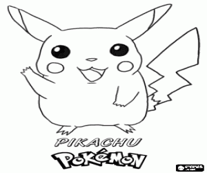 Coloriage Pikachu, pokemon célèbre