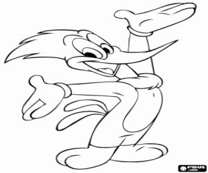 Coloriage Piko, Woody Woodpecker, personnage animé