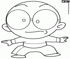 Coloriage Ping Pong, personnage de Xiaolin