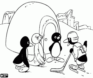 Coloriage Pingu avec ses amis
