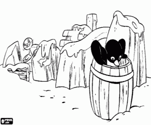 Coloriage Pingu, Robby et les blocs de glace