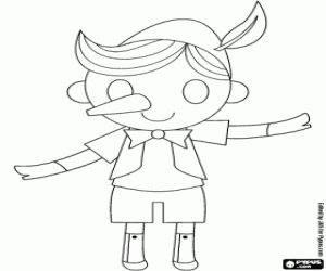 Coloriage Pinocchio, la marionnette en bois
