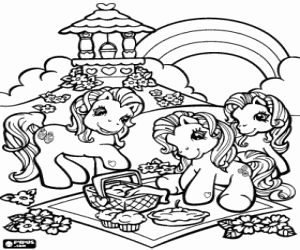 Coloriage Pique-nique de Mon petit poney