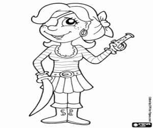 Coloriage Pirate avec armes