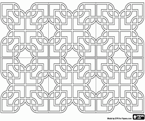 Coloriage Pièces avec motif géométrique