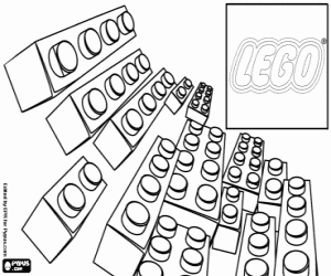 Coloriage Les pièces de Lego, briques Lego