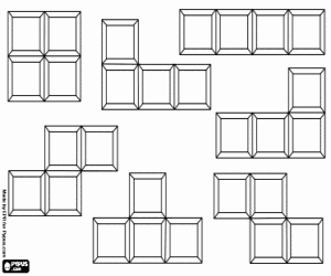 Coloriage Pièces du jeu vidéo Tetris