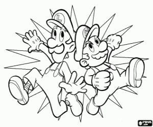 Coloriage Les plombiers Mario et Luigi