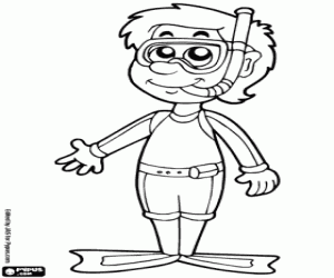 Coloriage Plongeur avec néoprène