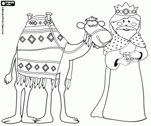 Coloriage Le plus âgée roi est Melchior