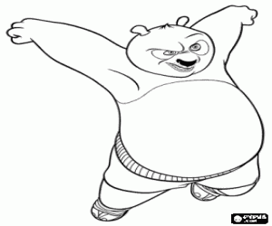 Coloriage Po, le héros de Kung Fu Panda