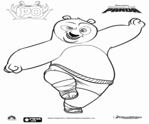Coloriage Po est le protagoniste de Kung Fu Panda