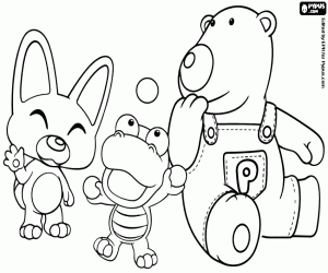 Coloriage Poby, Eddy et le jonglage de Crong