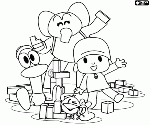 Coloriage Pocoyo et ses amis à jouer