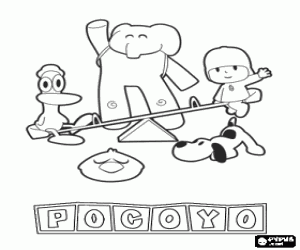 Coloriage Pocoyo avec ses amis