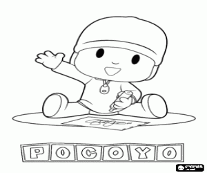 Coloriage Pocoyo s'appuie sur un document