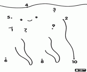 Coloriage Point à point, un animal marin