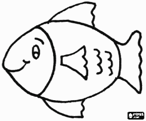 Coloriage Poisson avec de grands yeux et le sourire