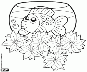 Coloriage Le poisson rouge et Noël