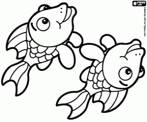 Coloriage Poissons, un signe du zodiaque