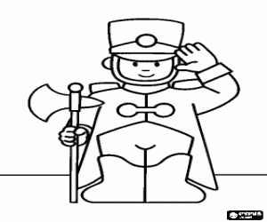 Coloriage La police avec l'uniforme classique