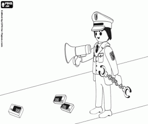 Coloriage Policier de Playmobil et le vol