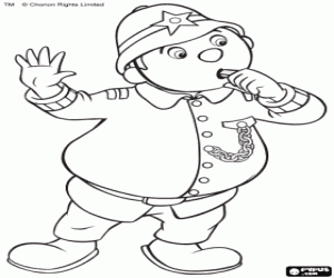 Coloriage Le policier, le personnage d'Oui-Oui
