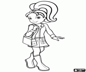 Coloriage Polly avec minijupe et bottes