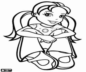 Coloriage Polly Pocket avec deux couettes