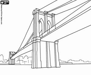 Coloriage Le pont de Brooklyn à New York City