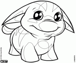 Coloriage Poogle, Kacheek, le chien de Neopets