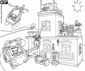 Coloriage Le poste de police de Lego