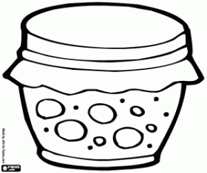 Coloriage Pot de confiture, marmelade