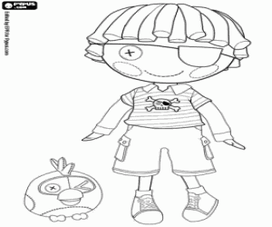Coloriage La poupée Lalaloopsy et le perroquet