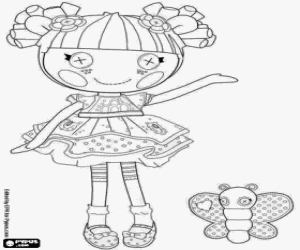 Coloriage Poupée Lalaloopsy et un papillon
