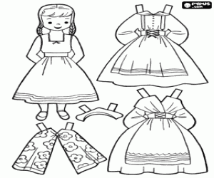 Coloriage Poupée et vêtements traditionnels suédois