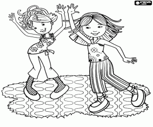 Coloriage Deux poupées de Groovy Girls
