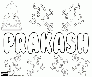 Coloriage Prakash, nom pour garçon en Inde