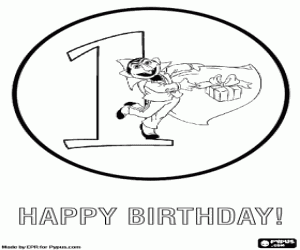 Coloriage Premier anniversaire et comte Drácula