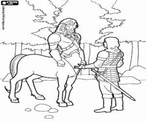 Coloriage Le Prince Caspian et le centaure