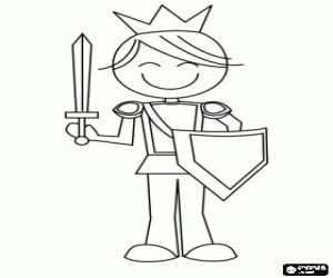 Coloriage Le prince charmant avec épée