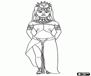 Coloriage Princesse aztèque