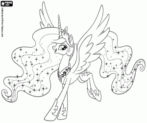 Coloriage Princesse Celestia, My Little Pony