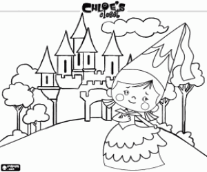 Coloriage La princesse Chloé et le château
