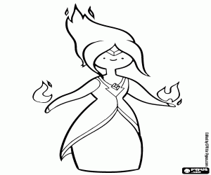 Coloriage Princesse des Flammes, Royaume des Flammes