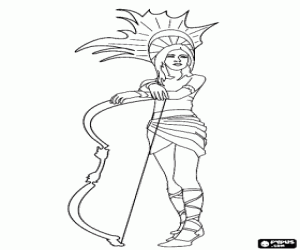 Coloriage Princesse guerrier aztèque