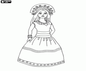 Coloriage Princesse Inca