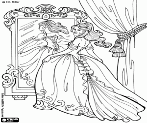 Coloriage La princesse Leonora et la robe