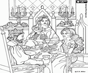 Coloriage Princesse Leonora et les rois