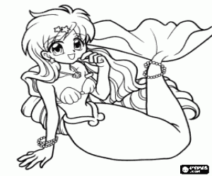 Coloriage La princesse sirène Hanon